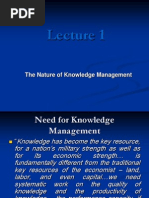 Lecture 1 - The Nature of Knowledge Management