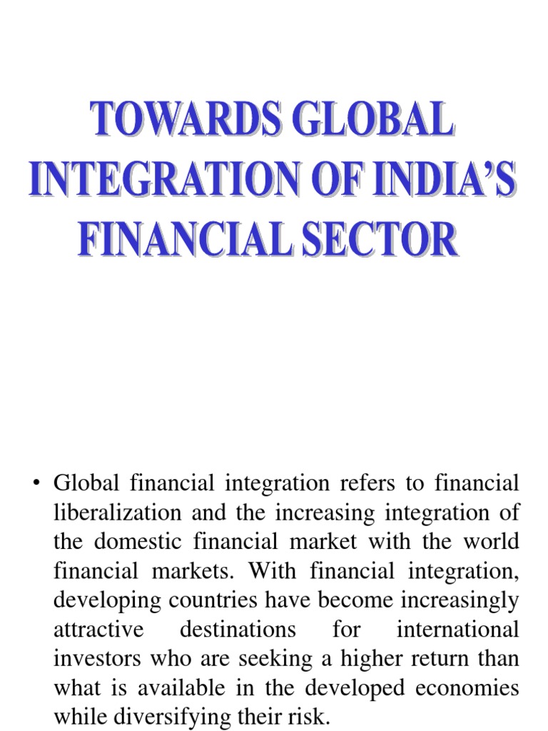 Financial Integration Financial Markets Derivative (Finance)