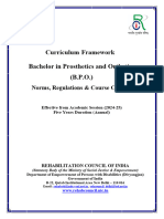 Curriculum Framework Bachelor in Prosthetics and Orthotics (B.P.O.)