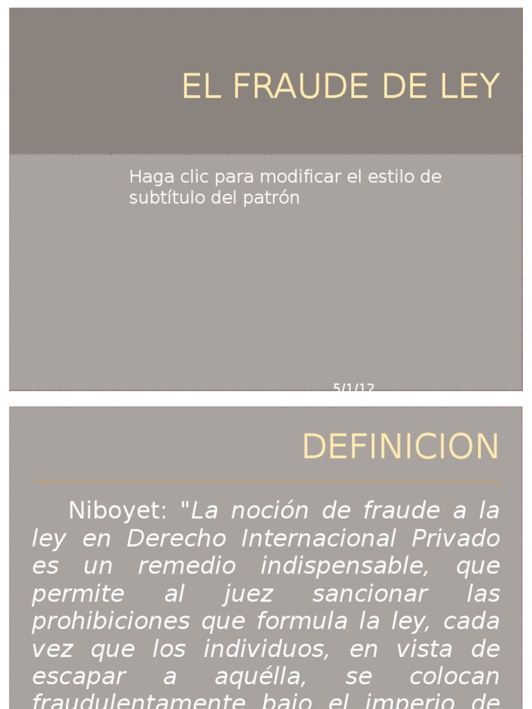 Fraude de Ley en Derecho Internacional | PDF | Ley estatutaria ...