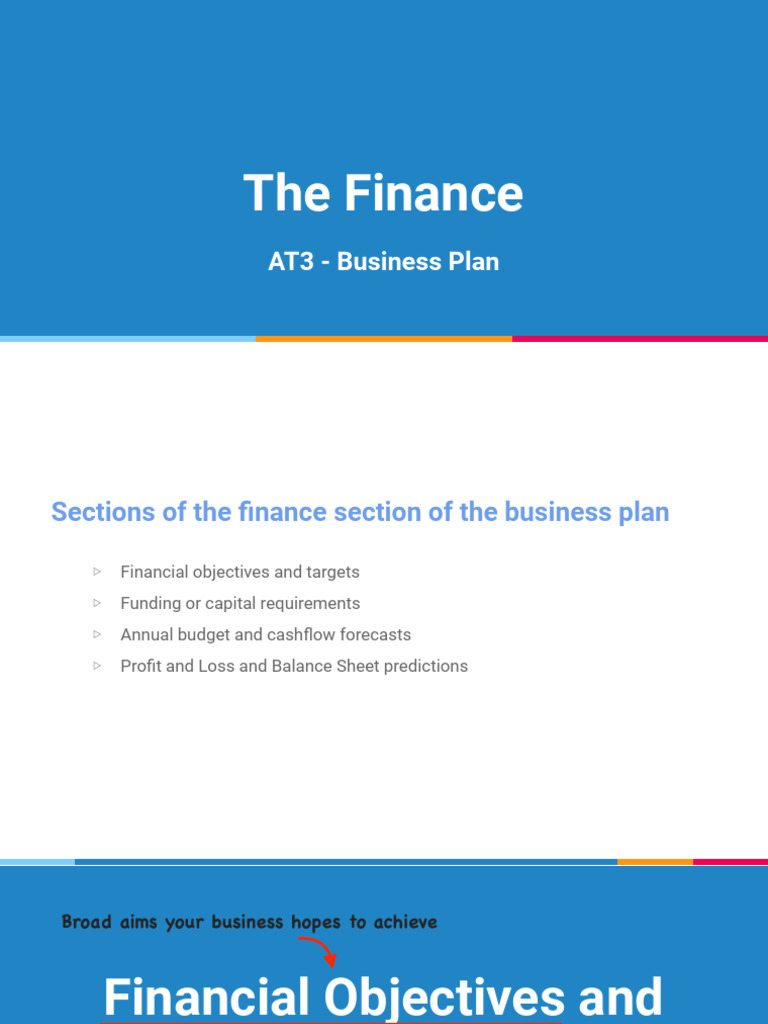 Business Plan Finance Section Guide | PDF | Balance Sheet | Income ...