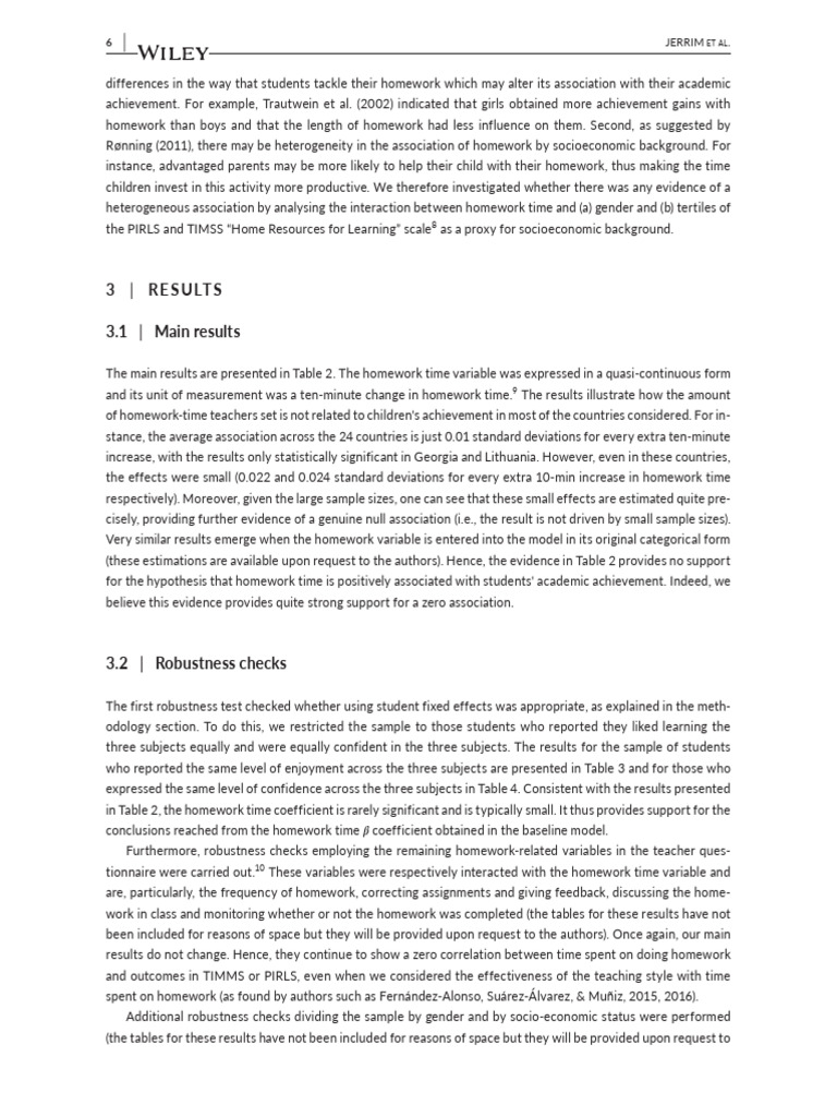  cut reading text jerrim the association between homework and