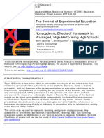 Nonacademic Effects of Homework in Privileged, High-Performing High Schools
