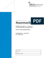 FP9 Matematik Uden Hjælpemidler Maj 2022