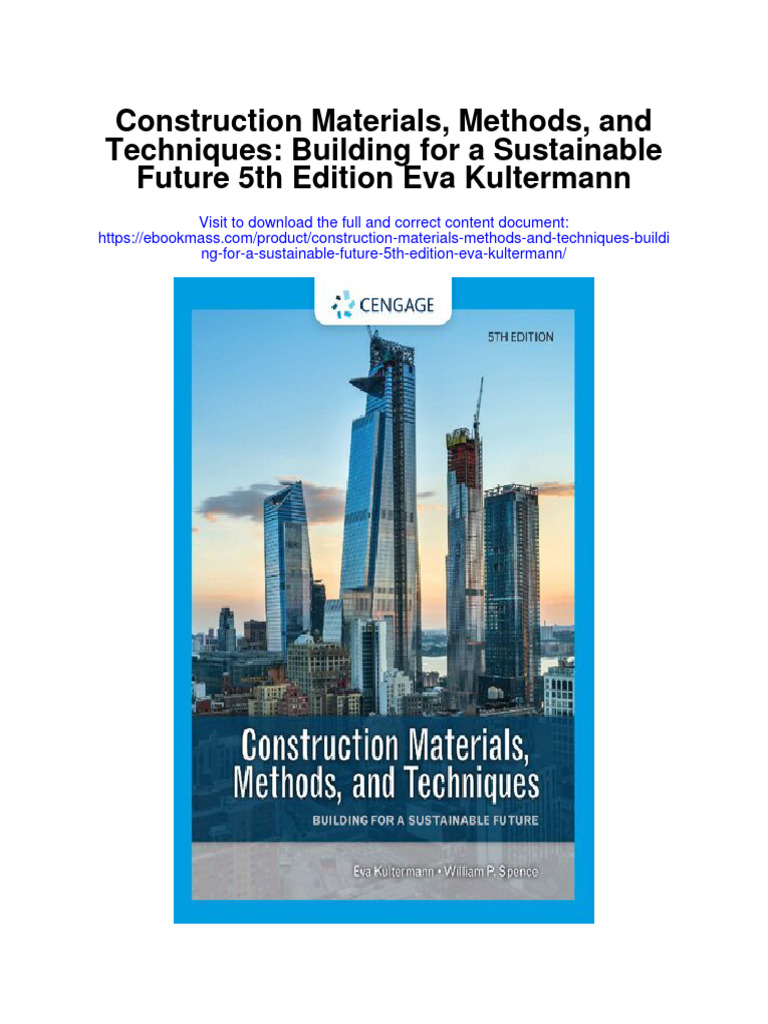 Construction Materials Methods and Techniques Building For A