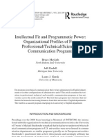 Intellectual Fit and Programmatic Power: Organizational Profiles of Four Professional/Technical/Scientific Communication Programs