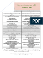 Infantil III, IV e V Lista de Materiais Escolares 2024