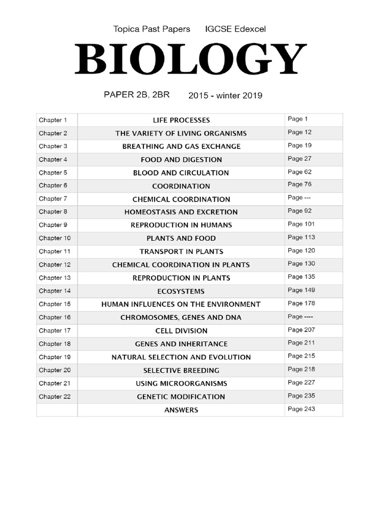 Biology Classifieds Paper 2 | PDF