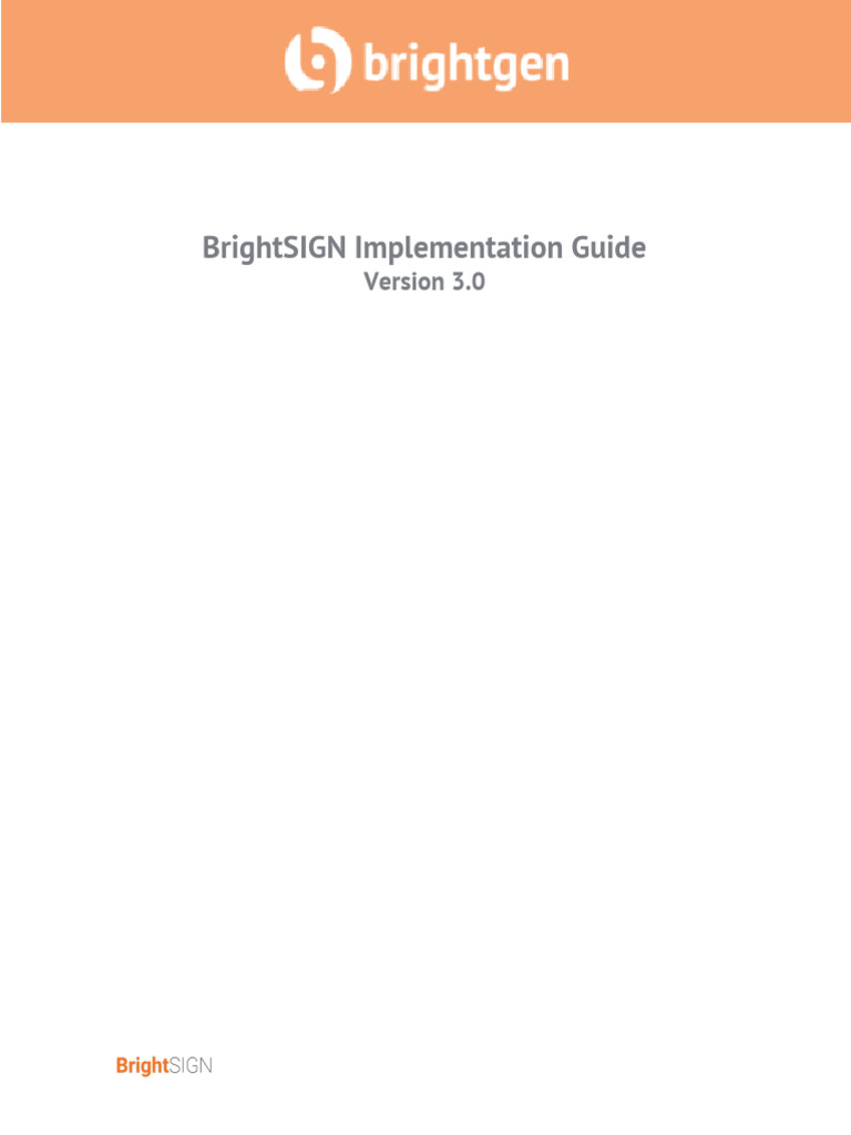 BrightSIGN API Implementation Guide | PDF | Mobile App | Computing