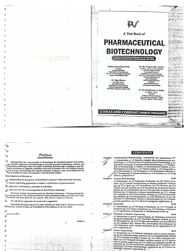 Pv Pharmaceutical Biotechnology Pdf