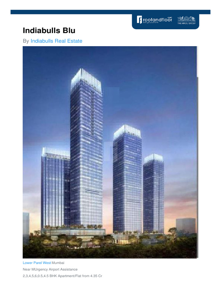 Indiabulls Blu: Luxury Apartments in Lower Parel | PDF | Swimming Pool ...