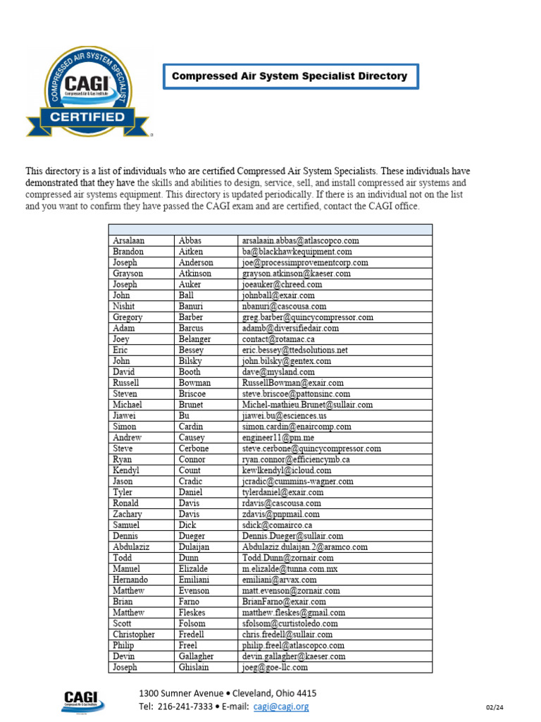 CAGI Directory | PDF