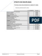 Extrato de Disciplinas: Superior de Tecnologia em Desenvolvimento Web