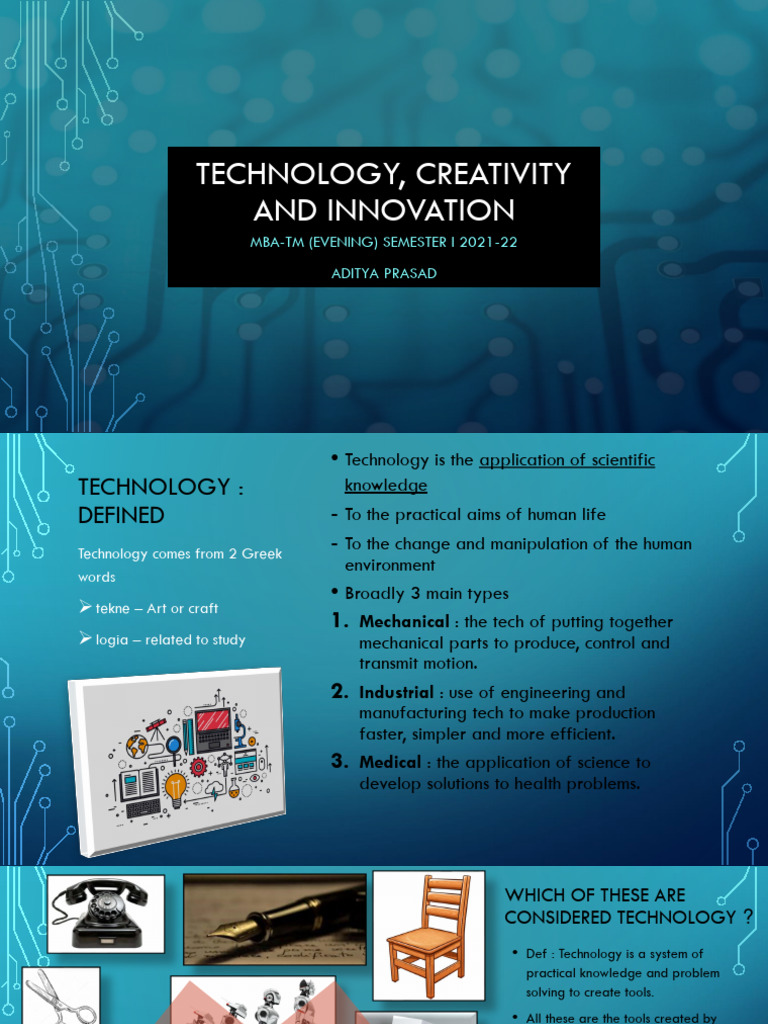 Technology, Creativity, and Innovation Overview | PDF | Creativity ...