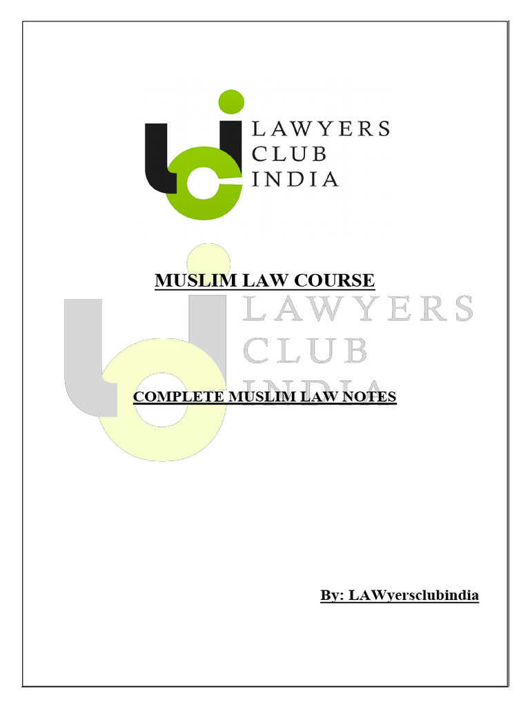 Origin Of Muslim Law Notes