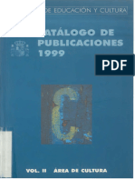 Catalogo de Publicaciones 1999. Vol.ii Area de Cul