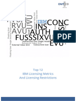 OMTCO Top 12 IBM Licensing Metrics and Licensing Restrictions
