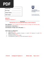 2021 Midterm Assessment EESC252 Geology For Engineers