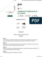 Jow - Imprimer Recette Cabillaud & Épinards À La Crème