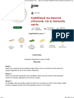 Jow - Imprimer Recette Cabillaud Au Beurre Citronné, Riz & Haricots Verts