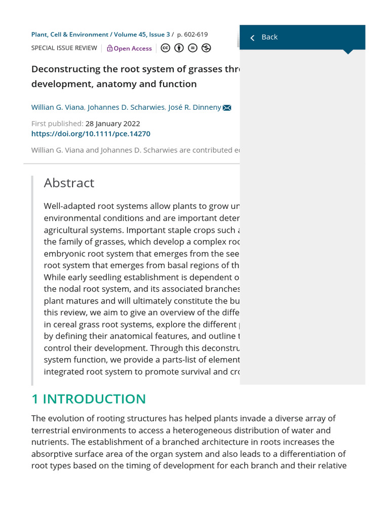 Deconstructing The Root System of Grasses Through An Exploration  PDF 