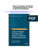 Contract Options For Buyers and Sellers of Talent in Professional Sports 1St Ed Edition Duane W Rockerbie Full Chapter