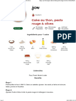 Jow - Imprimer Recette Cake Au Thon, Pesto Rouge & Olives