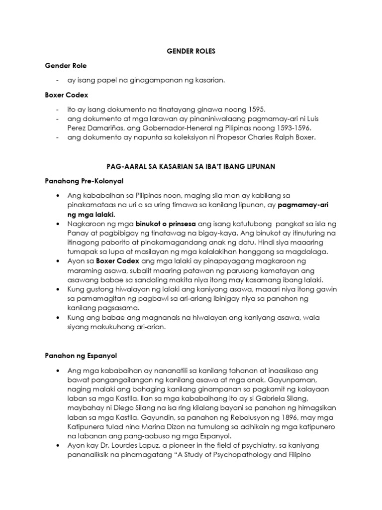 Gender Roles | PDF