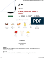 Jow - Imprimer Recette Cake Poivrons, Feta & Olives