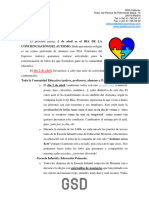 Carta Familias Día Autismo Semana Discapacidad 23 24