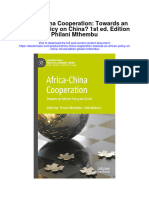 Download Africa China Cooperation Towards An African Policy On China 1St Ed Edition Philani Mthembu full chapter