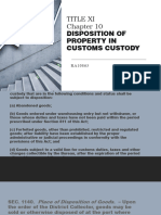 Title Xi Disposition of Property in Customs Custody