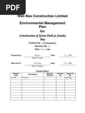 env manag plan for construction