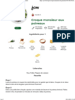 Jow - Imprimer Recette Croque Monsieur Aux Poireaux