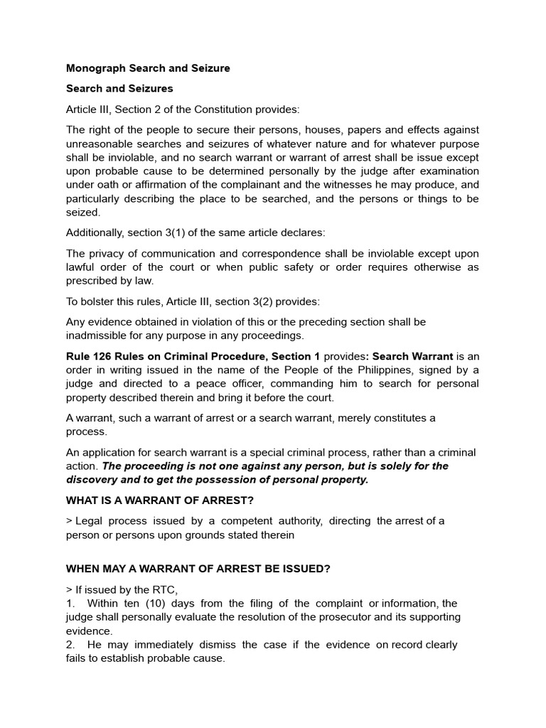 Search and Seizure Legal Guidelines | PDF | Search And Seizure | Search ...