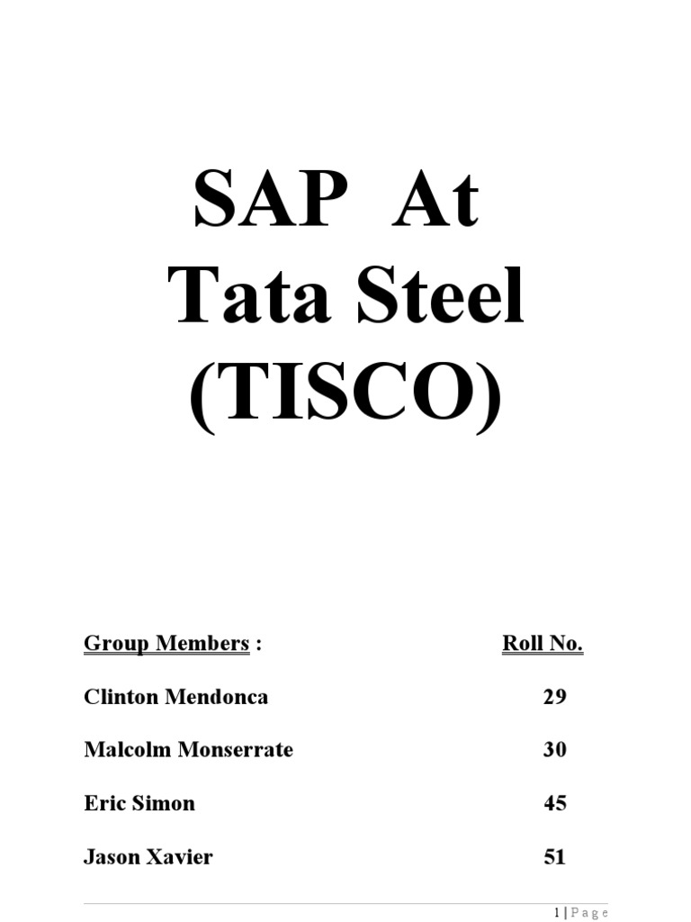Sap Tata Steel (New) PDF Enterprise Resource Planning Business