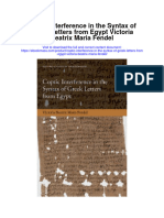 Coptic Interference in The Syntax of Greek Letters From Egypt Victoria Beatrix Maria Fendel Full Chapter