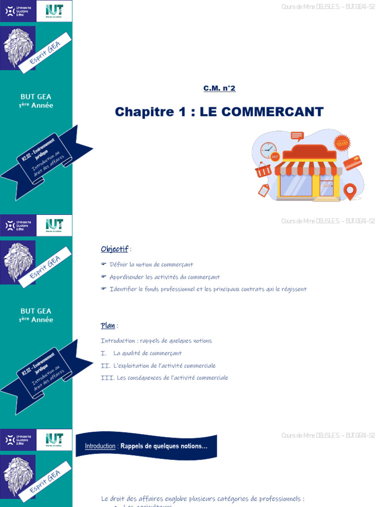 Définition et Activités du Commerçant | PDF | Commerce | Droit privé