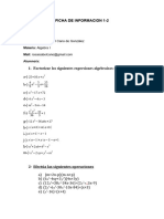 Ficha de Informacion 1-2 Algebra