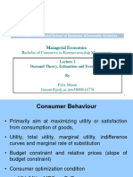 Lecture 2 Demand Theory, Estimation and Forecasting