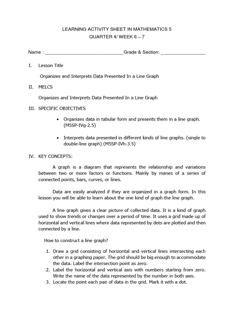 Las Math 5 Q4 W 6 7 | PDF | Cartesian Coordinate System | Data