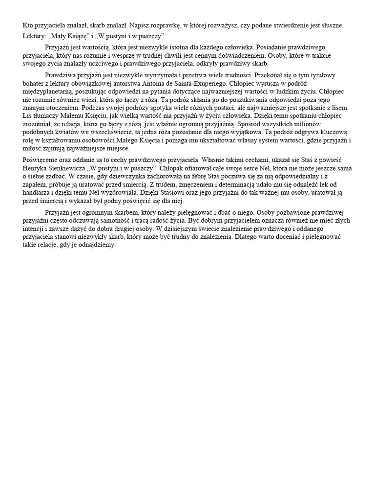 Co To Znaczy Kto Znalazł Przyjaciela Ten Skarb Znalazł