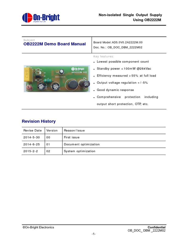 OB2222M Demo Board Manual | PDF | Electrical Components | Computer ...