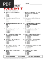 Quiz Possessive S Worksheet