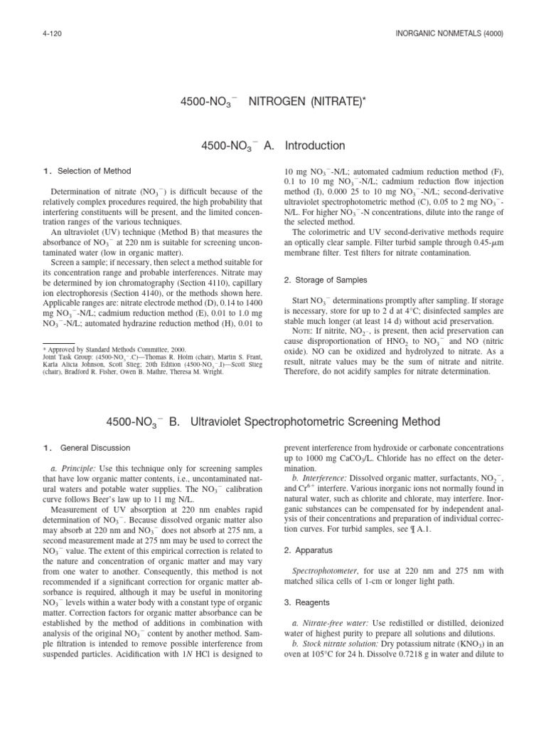 UV Spectroscopy for Nitrate Detection | PDF | Spectrophotometry | Ph