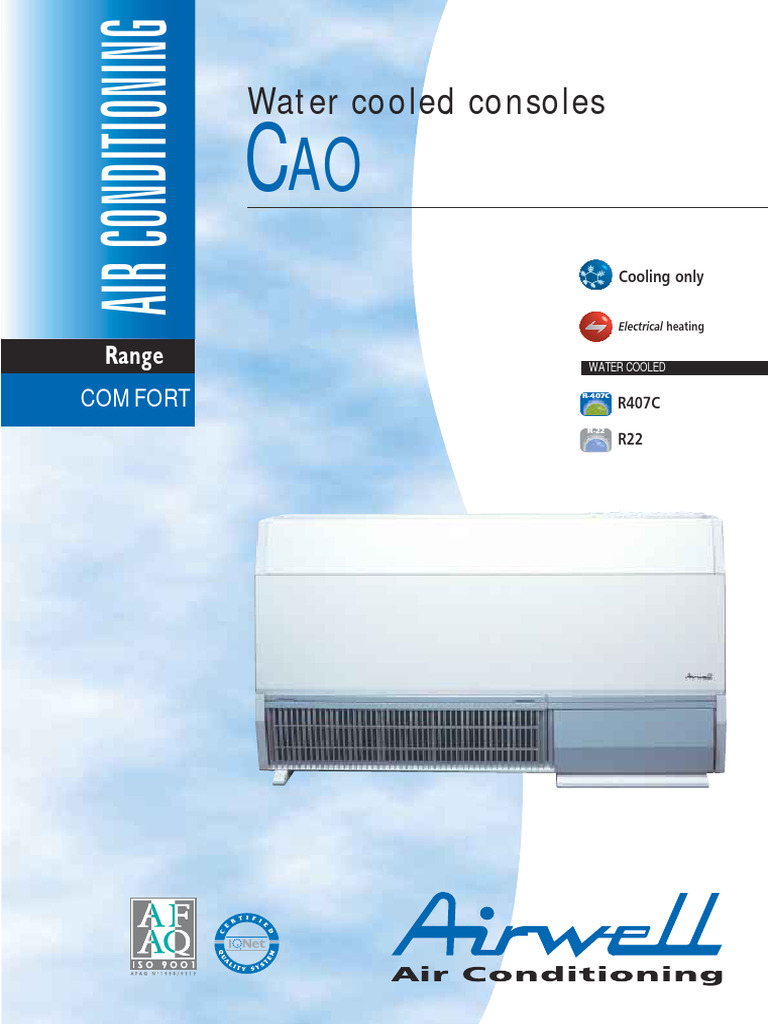 Water Cooled Console AC Specifications | PDF | Air Conditioning ...