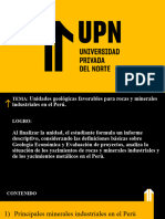 Unidades Geológicas Favorables para Rocas y Minerales Industriales en El Perú