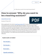 Why Do You Want To Be A Teaching Assistant