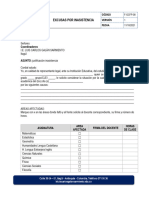 Imprimible Excusa Inasistencia