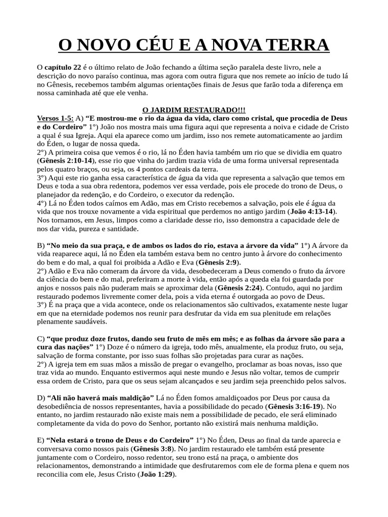 Jardim Restaurado: Promessas Eternas | PDF | Jesus | Jardim do Éden